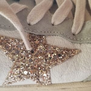 Golden Goose Women's Cream and Gold Star Sneakers EURO 41= US 10.5